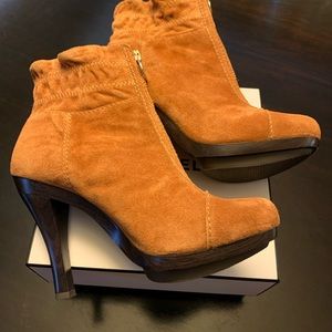 Michael Kors Women's Leather Suede Zipper Pull High Heeled Boot Bootie Size 6.5